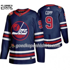 Winnipeg Jets Andrew Copp 9 Adidas 2019 Heritage Classic Navy Authentic Shirt - Kinderen